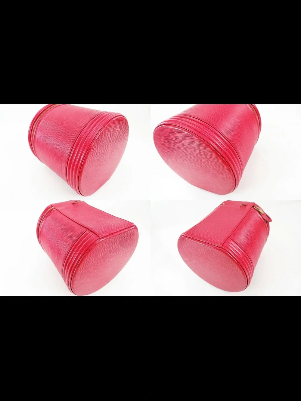 Louis Vuitton Pink Epi Leather Round Vanity Bag